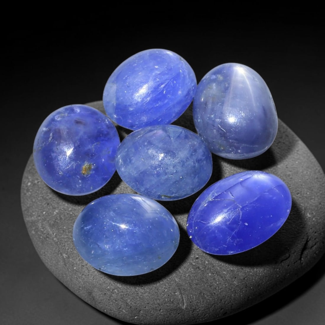 8.83ct Natural Unheated Burmese Blue Star Sapphire Loose Gemstone Parcel, 92BZ: This parcel consists of natural unheated blue star sapphire sourced from Myanmar. The material showcases cool blue body tones together with natural internal silk inclusions responsible for the star op