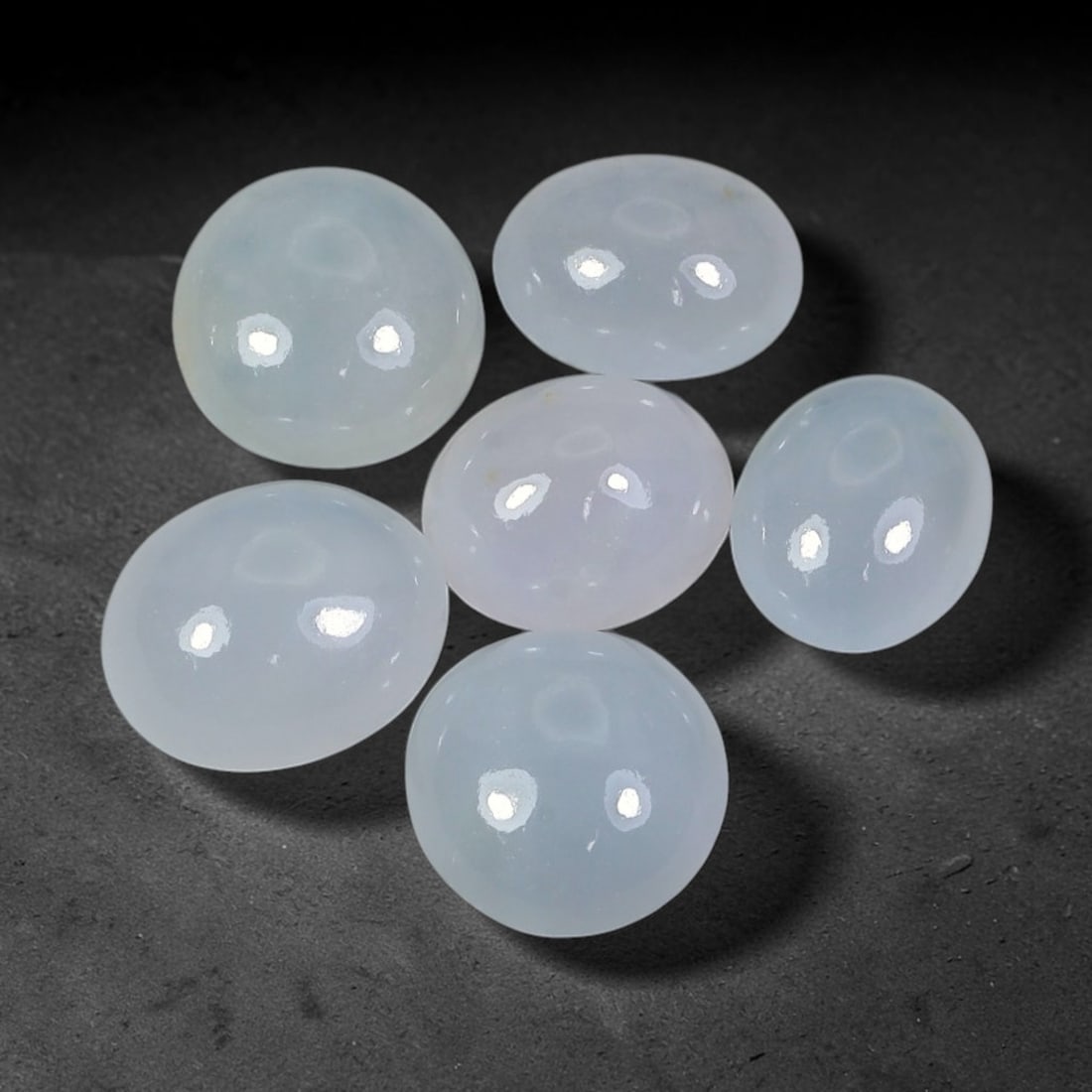 11.33ct Natural Burmese Type A Icy Grade Jadeite Jade Cabochon Loose Gemstone Lot, 45FJ: This natural Burmese Type A jadeite jade cabochon lot features attractive icy translucent body with smooth polished surfaces. Dimensions measure 9x7x4mm, sourced from Myanmar, these polished cabochons