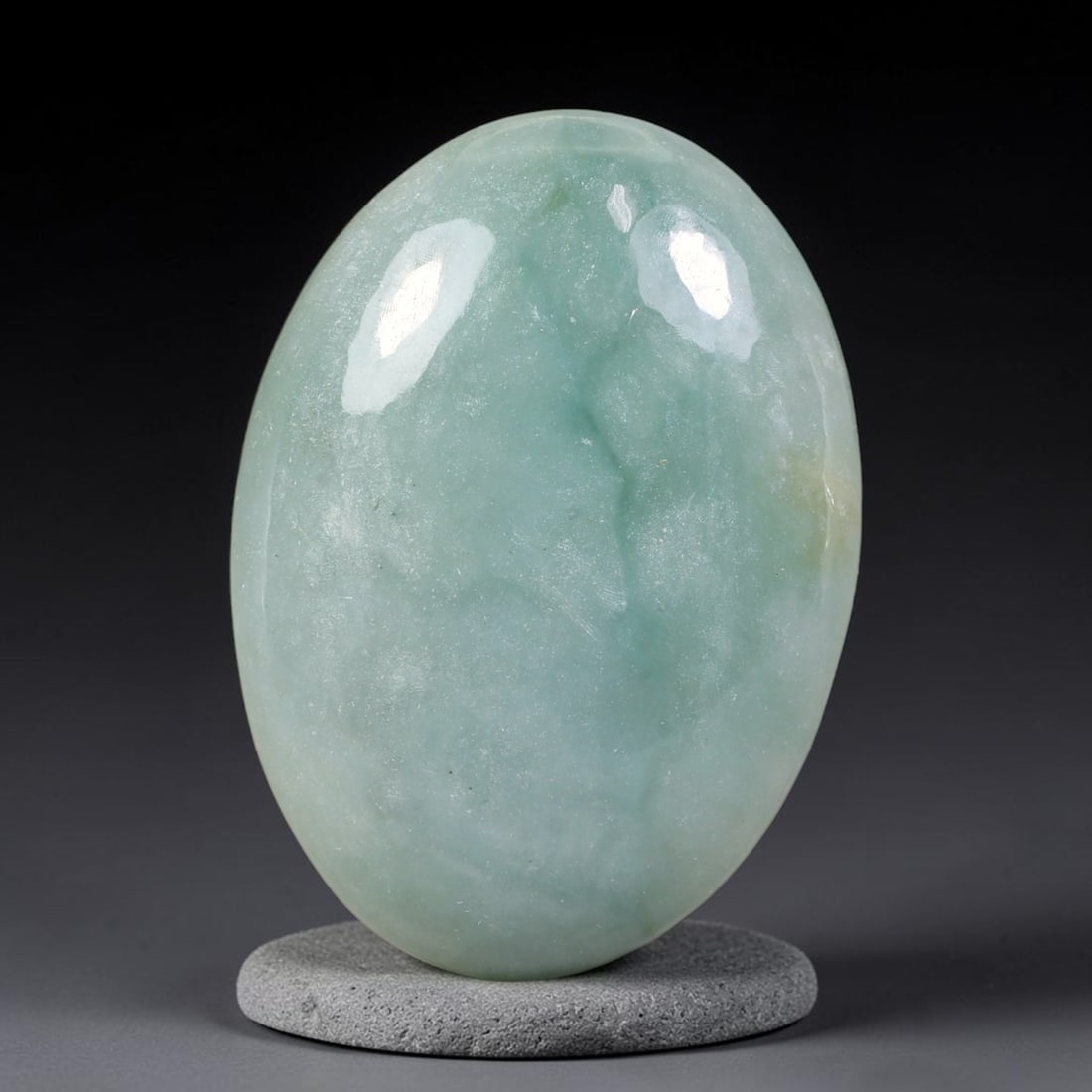 59.92ct Natural Burmese Type A Jadeite Jade Cabochon, 46EZ: This single loose natural Burmese Type A jadeite jade cabochon, fully untreated with no dyeing, bleaching or resin impregnation, this genuine Type A jade retains its all-natural crystalline structure 