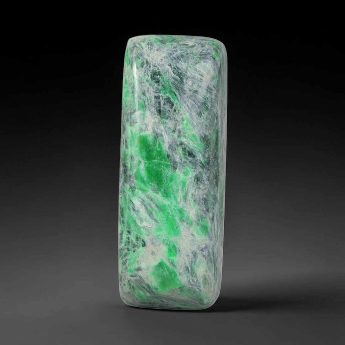 9ct Natural Burmese Type A Jadeite Jade Cabochon, 75EH: This single loose natural Burmese Type A jadeite jade cabochon, fully untreated with no dyeing, bleaching or resin impregnation, this genuine Type A jade retains its all-natural crystalline structure 