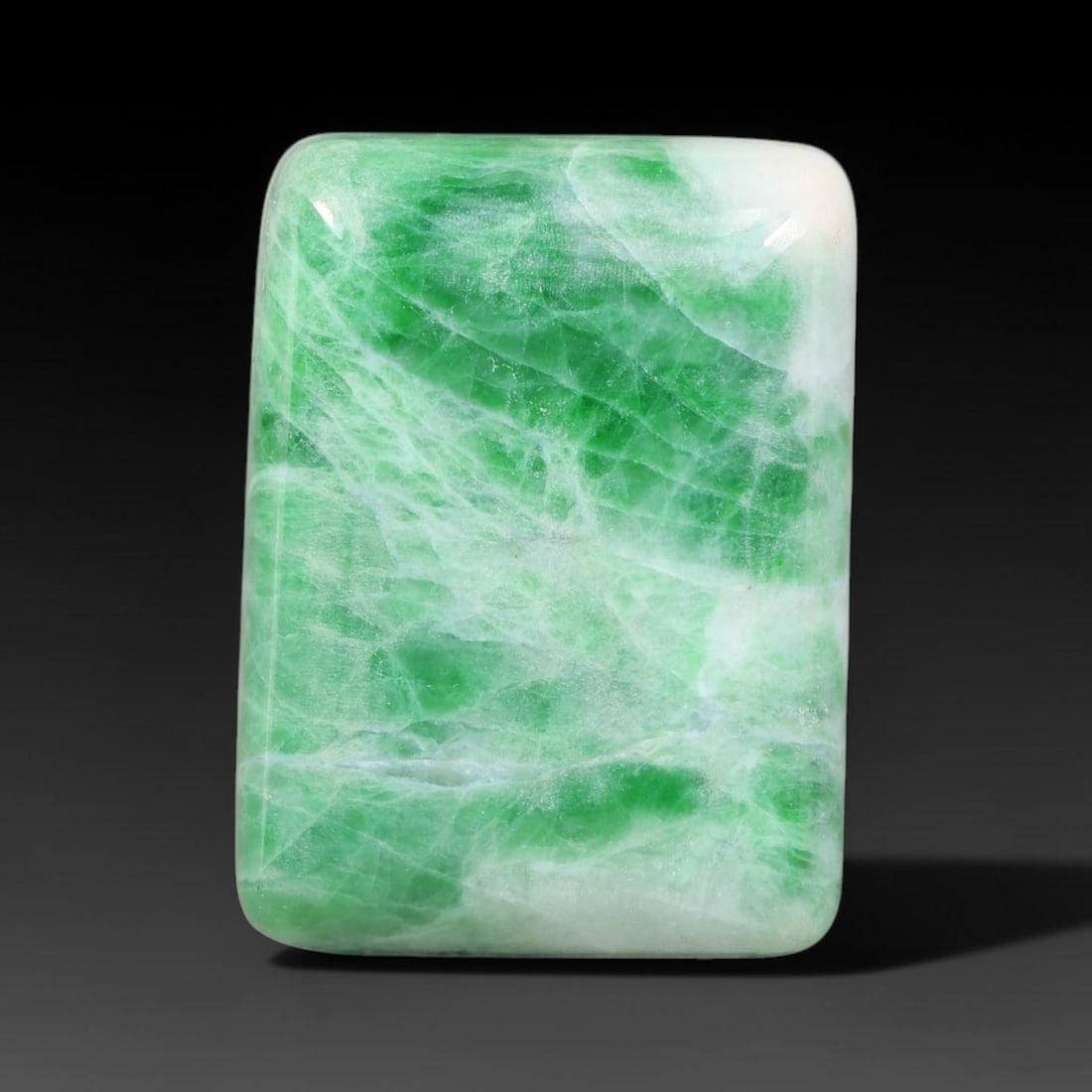 33ct Natural Burmese Type A Jadeite Jade Cabochon, 76FJ: This single loose natural Burmese Type A jadeite jade cabochon, fully untreated with no dyeing, bleaching or resin impregnation, this genuine Type A jade retains its all-natural crystalline structure 