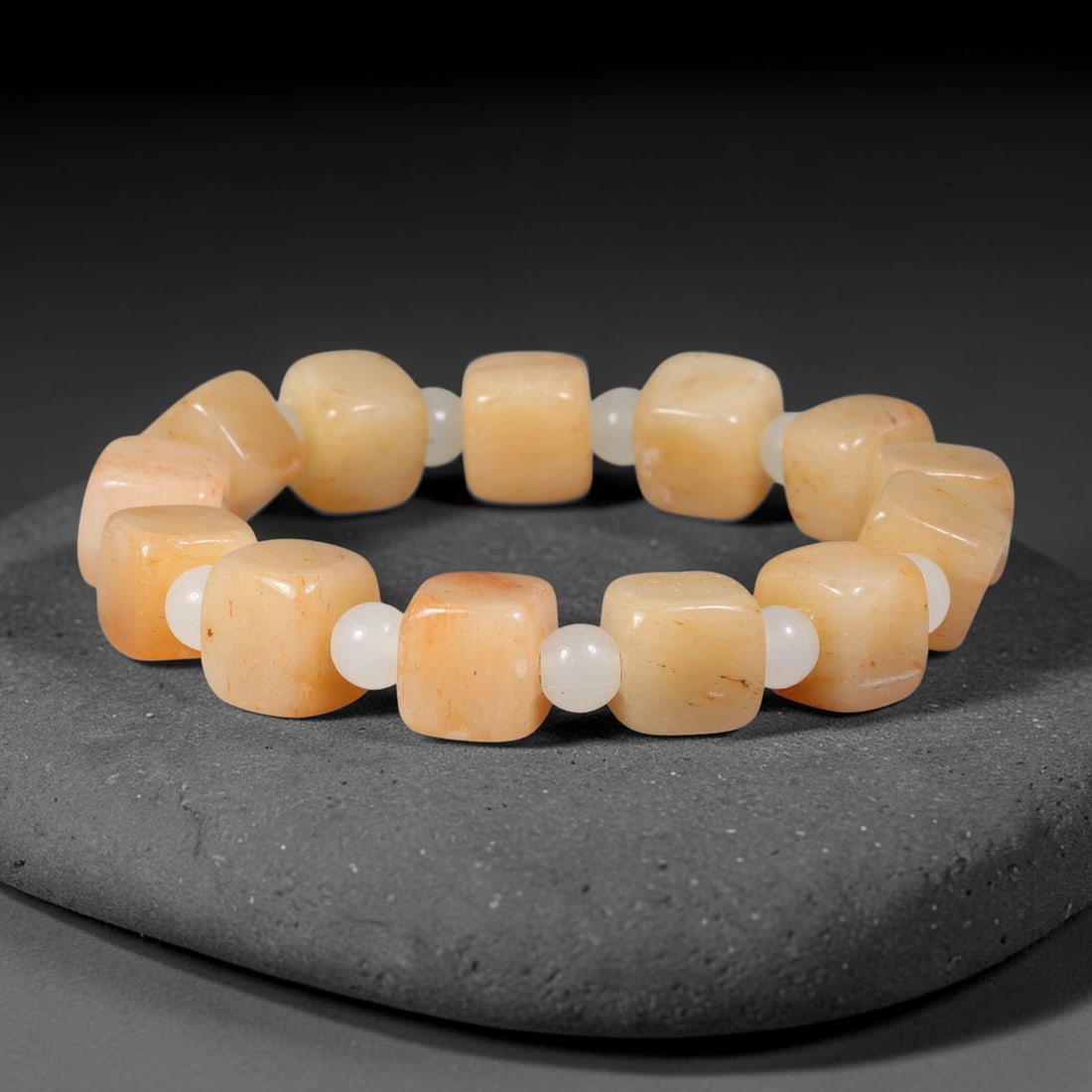 Natural Burmese Type A Jadeite Jade Beaded Bracelet, 48BK: Hand-strung bracelet crafted from polished untreated Burmese Type A jadeite jade beads. Every bead features smooth refined polishing with clean centered drill holes for sturdy flexible stringing. Auth