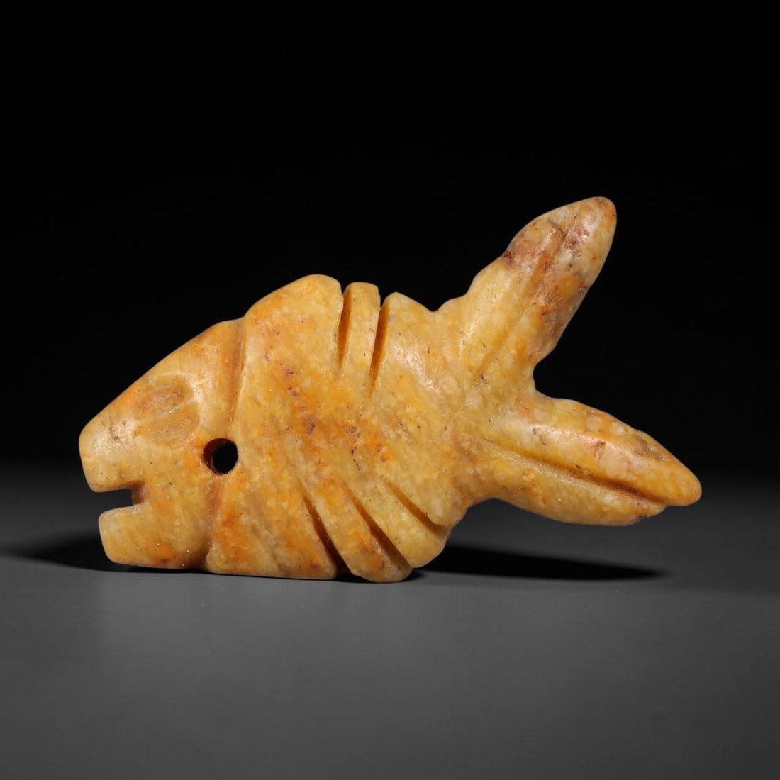 Ancient Medieval Coptic Egyptian Steatite Amulet (400-800 CE), 33EG: This antique steatite amulet originates from Ancient Medieval Coptic Egyptian cultural tradition, crafted as a wearable devotional talisman intended for spiritual protection. The stone bears natural w