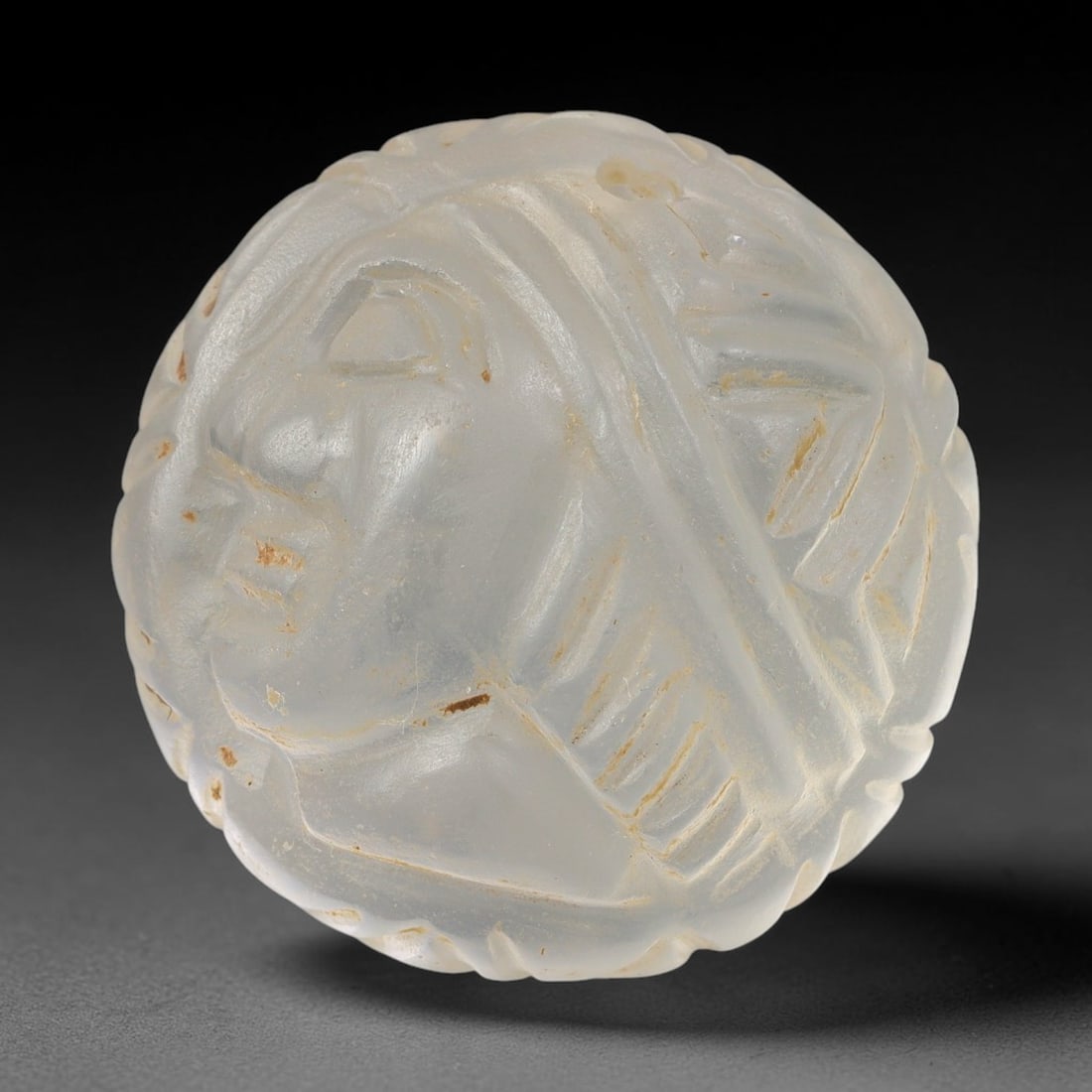 Ancient Medieval Early Islamic Period Glass Cameo Bead (c.632-1050 CE), 13ED (1 of 1)