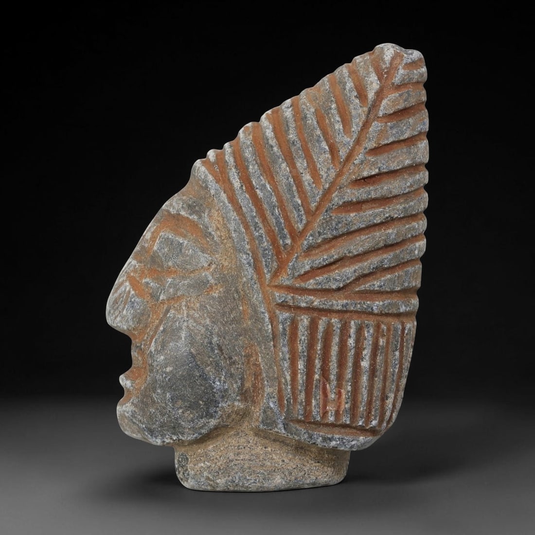 Antique Islamic Carved Stone Head, 92AN (1 of 2)