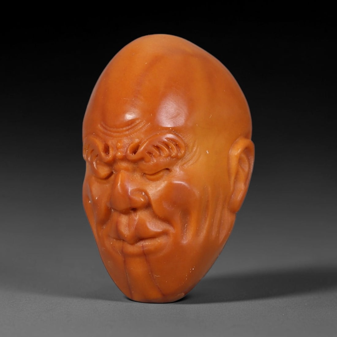 Hand Carved Chinese Natural Olive Nut Drilled Art Bead, 77AC: Traditional hand-sculpted craft bead carved from solid natural olive nut core, representing a classic miniature Chinese micro-carving folk art piece with a pre-drilled suspension bore integrated for e