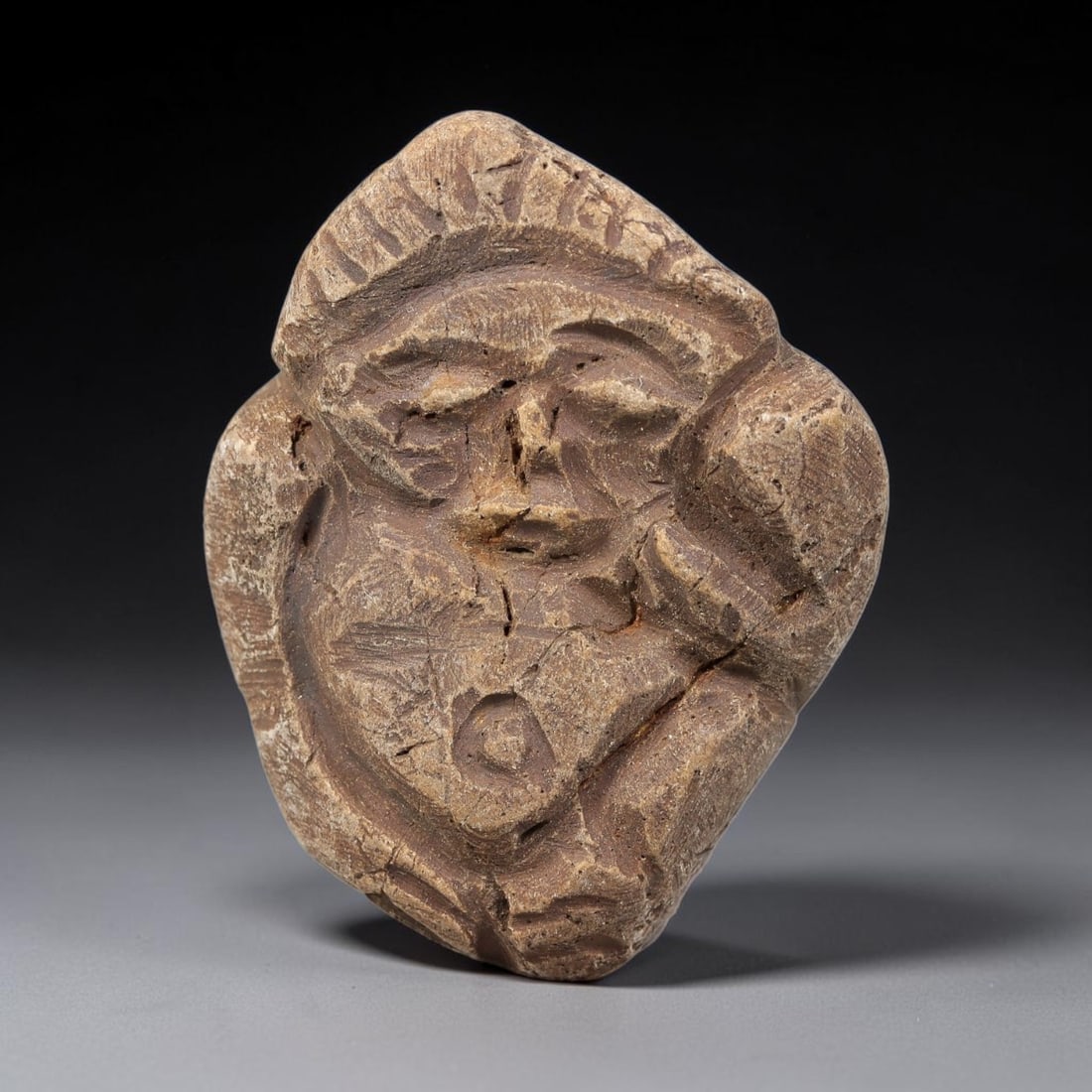 Antique Japanese Edo Period Stone Amulet (1603-1868 CE), 47EJ: This antique stone amulet originates from Japanese Edo Period cultural tradition, created as a devotional wearable object for personal spiritual purpose. The stone shows natural textural variation, ag