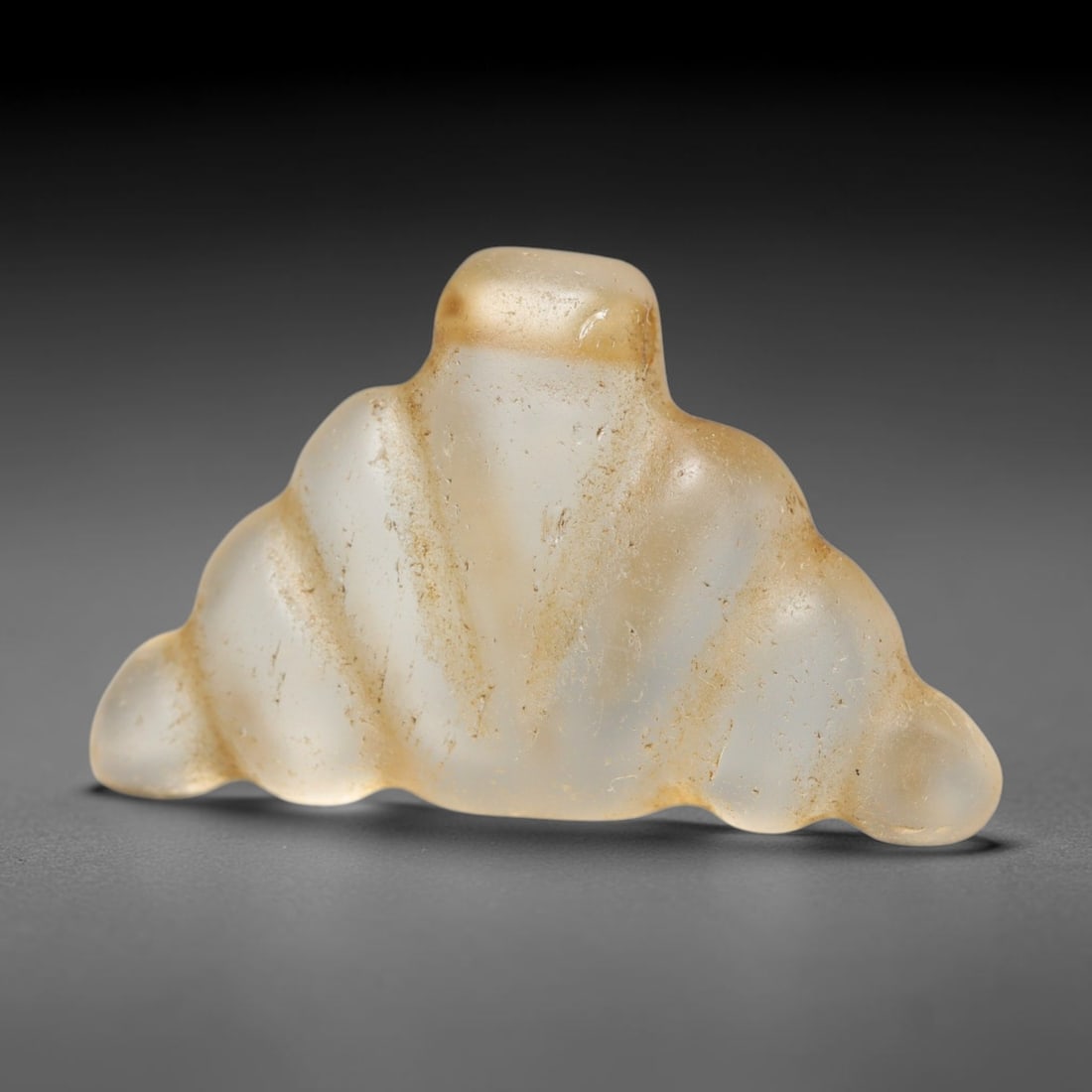 Ancient Medieval Coptic Christian Egyptian Culture Rock Crystal Amulet (300-1000 CE), 18FY: This antique rock crystal amulet originates from Coptic Christian Egyptian Culture, a region with a long-standing tradition of crafting translucent hardstone talismans for devotional and funerary use.