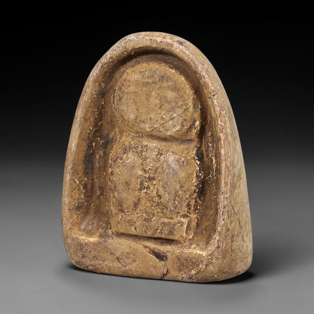 Antique Japanese Edo Period Stone Amulet (1603-1868 CE), 83EJ: This antique stone amulet originates from Japanese Edo Period cultural tradition, created as a devotional wearable object for personal spiritual purpose. The stone shows natural textural variation, ag