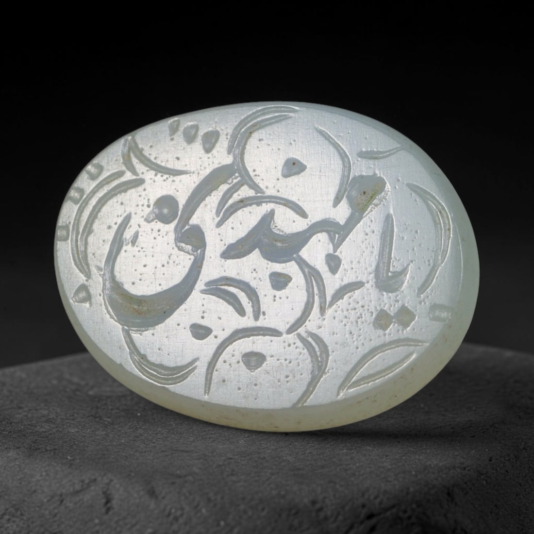 Vintage Carnelian Agate Islamic Calligraphic Script Intaglio Seal Cabochon Talisman, 19ES: This vintage natural carnelian agate intaglio seal cabochon draws inspiration from historic Islamic lapidary traditions, crafted as a wearable talisman and seal blank for jewelry setting. The polished