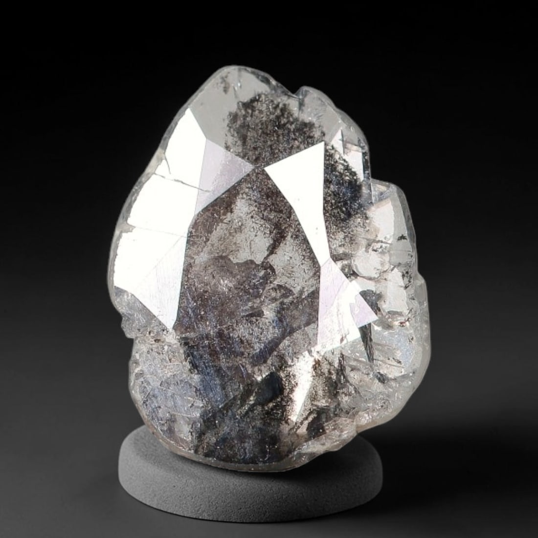 0.40ct Natural Fancy Diamond Slice Hand Rose Cut with Pictorial Inclusions Loose Gemstone, 50BG: This unique natural diamond slice features a delicate hand-executed rose cut surface, showcasing captivating pictorial mineral inclusions trapped within the diamond matrix. Measuring 7.2x5.9x0.8mm, th