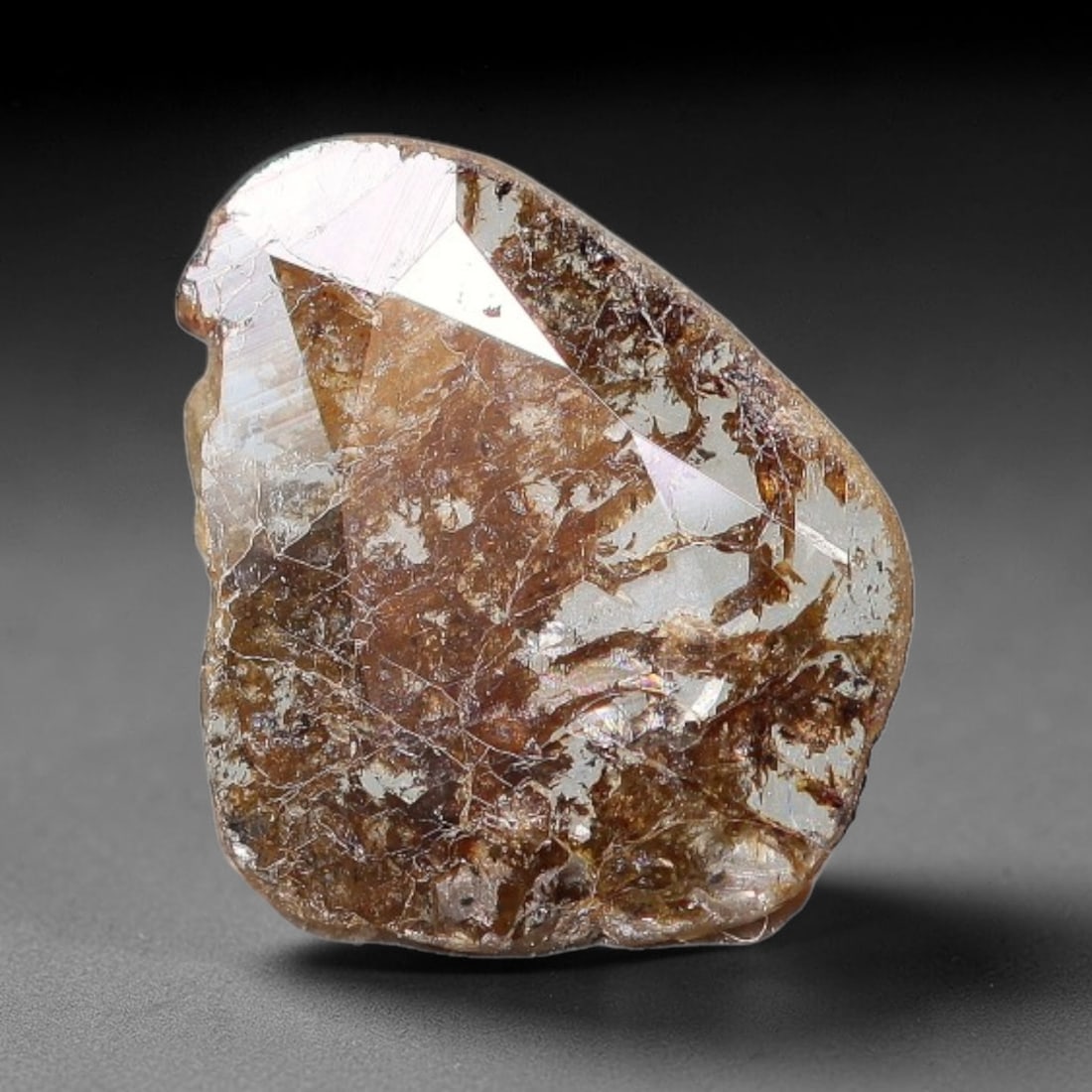 0.29ct Natural Fancy Diamond Slice, Hand Rose Cut with Pictorial Inclusions Loose Gemstone, 49BG (1 of 1)