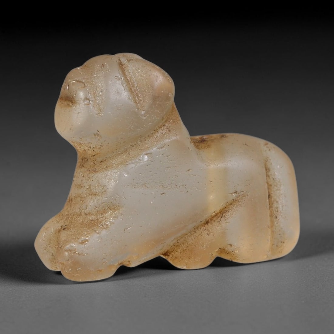 Ancient Medieval Coptic Christian Egyptian Culture Rock Crystal Amulet (300-1000 CE), 70EG: This antique rock crystal amulet originates from Coptic Christian Egyptian Culture, a region with a long-standing tradition of crafting translucent hardstone talismans for devotional and funerary use.