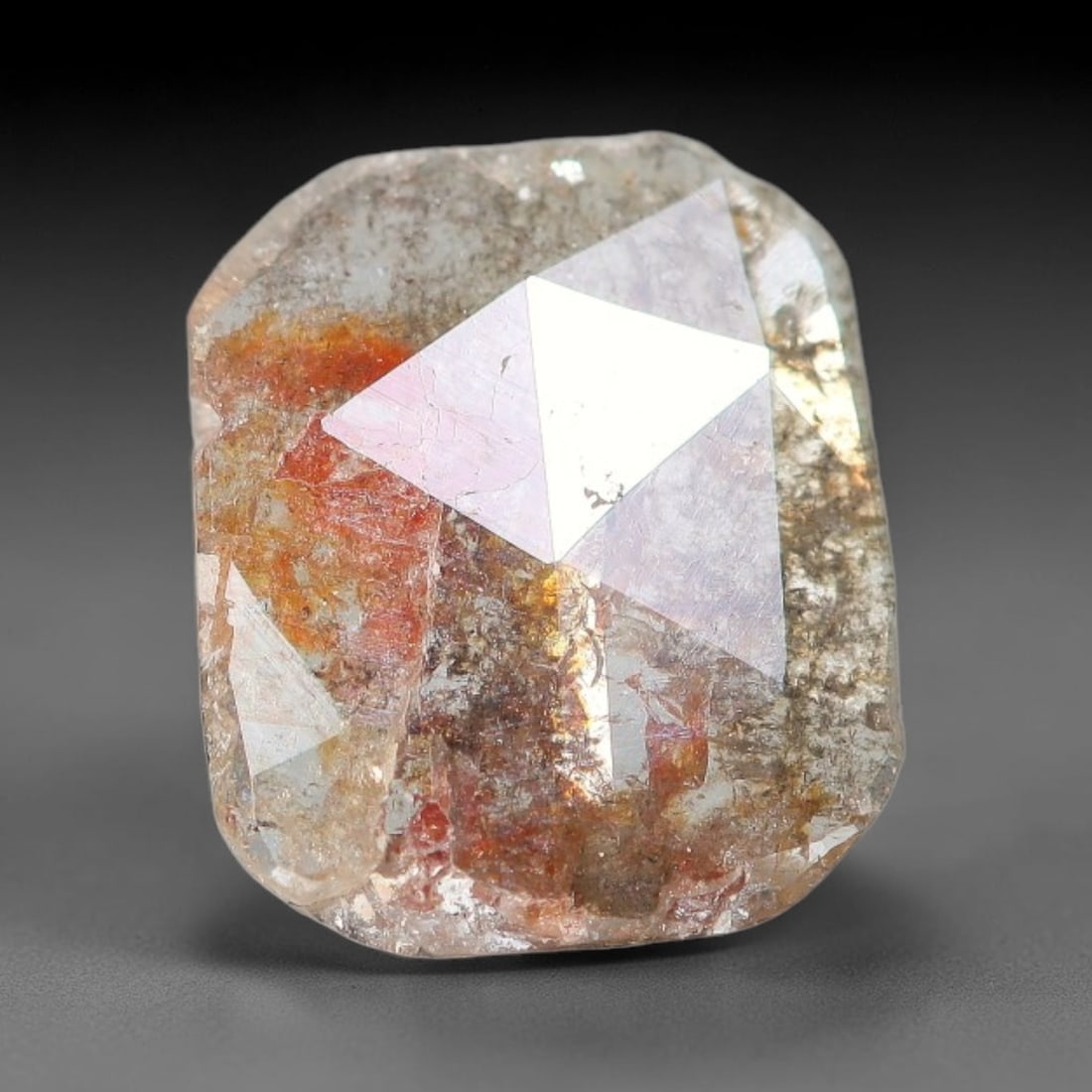 0.60ct Natural Fancy Diamond Slice, Hand Rose Cut with Pictorial Inclusions Loose Gemstone, 68BG (1 of 1)