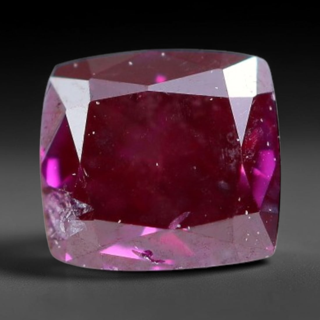 0.16ct Natural Fancy Pinkish Purple Diamond Loose Gemstone, 17BH: This polished natural diamond displays rich pinkish-purple body saturation, with subtle fine microscopic mineral specks distributed within its crystal interior, measured at calibrated dimensions of 3.