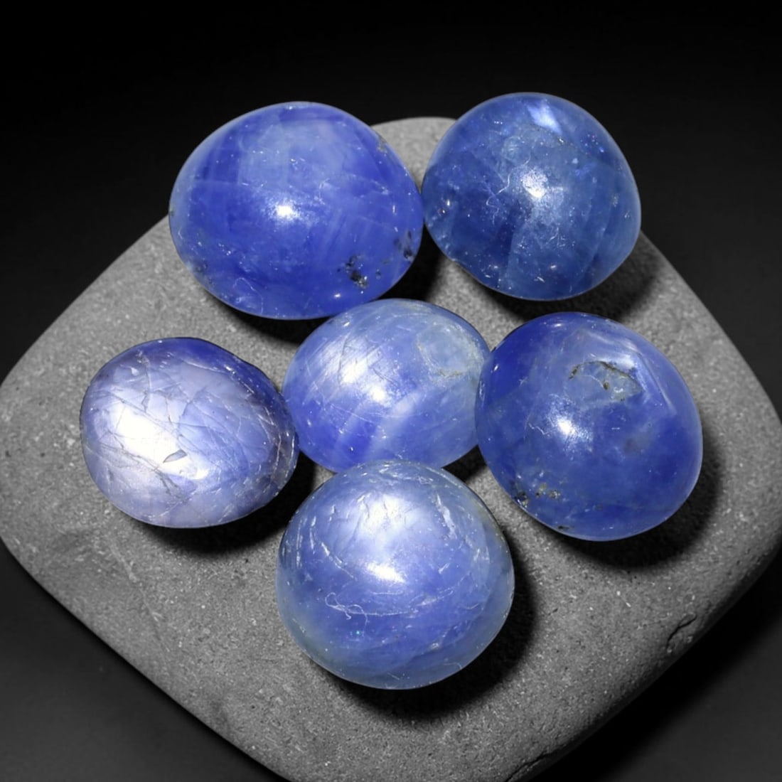 10.78ct Natural Unheated Burmese Blue Star Sapphire Loose Gemstone Parcel, 82BZ: This parcel consists of natural unheated blue star sapphire sourced from Myanmar. The material showcases cool blue body tones together with natural internal silk inclusions responsible for the star op