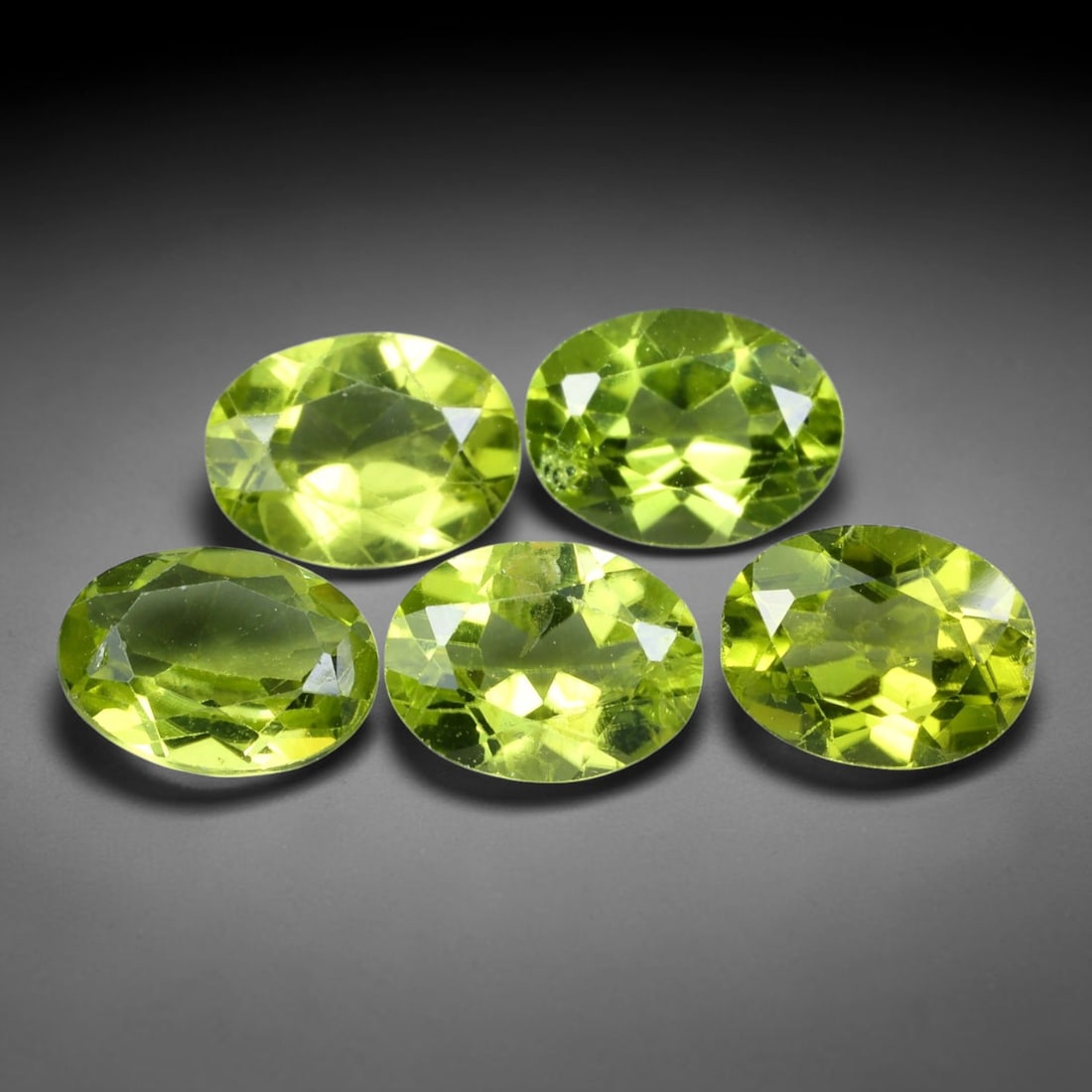 6.35ct Natural Pakistani Himalayan Peridot Parcel Loose Gemstones, 38BE: This matched parcel of polished Himalayan peridot originates from Pakistan's renowned mountain mining regions, showcasing vibrant lime-green body saturation, with fine native mineral inclusions natura