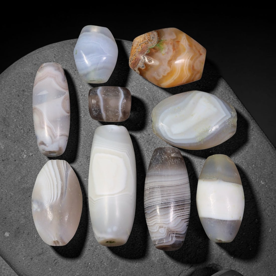 Ancient Himalayan Banded Agate Beads Parcel Lot, 50EY (1 of 1)