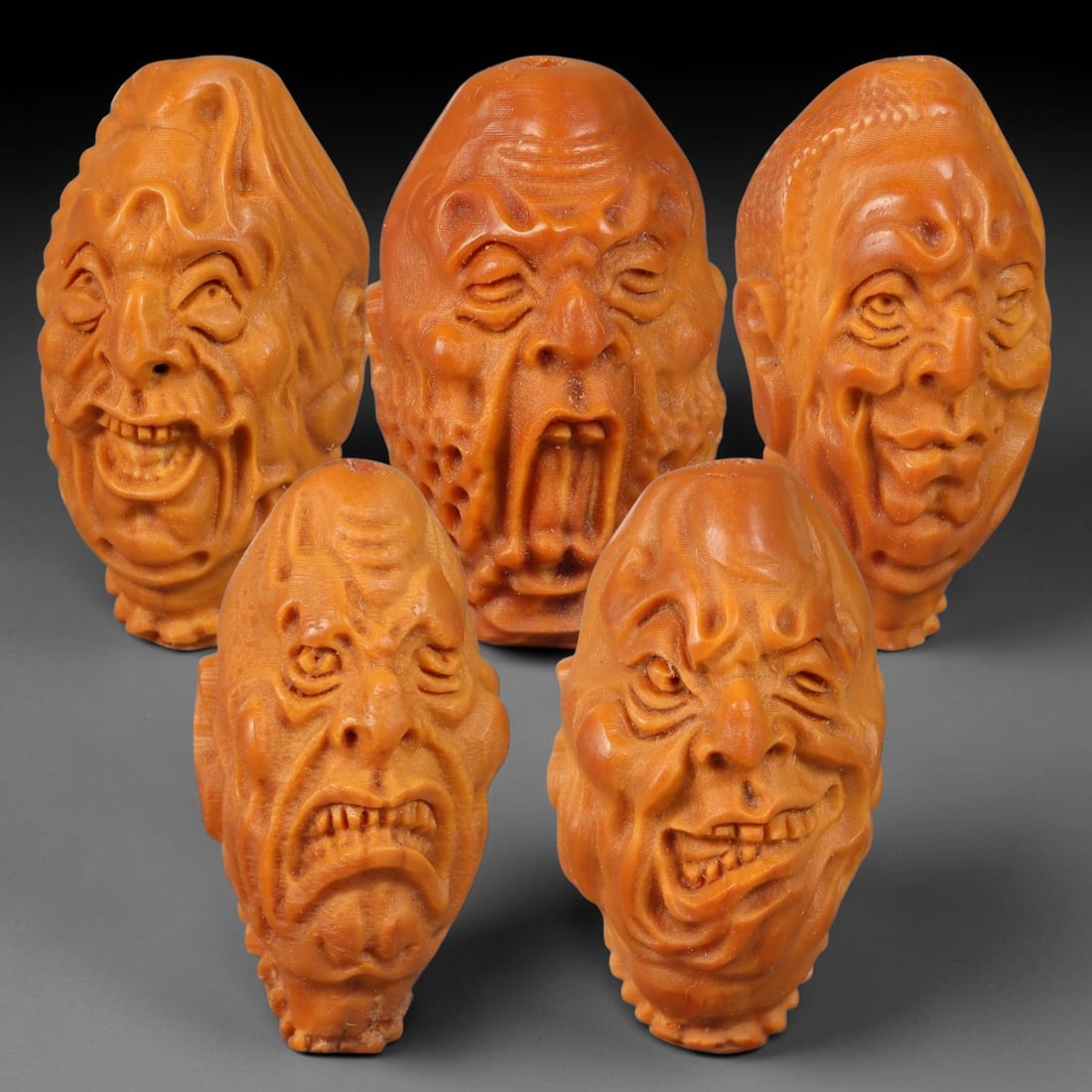 Chinese Carved Natural Olive Nut Drilled Art Bead Parcel Lot, 36BC (1 of 1)