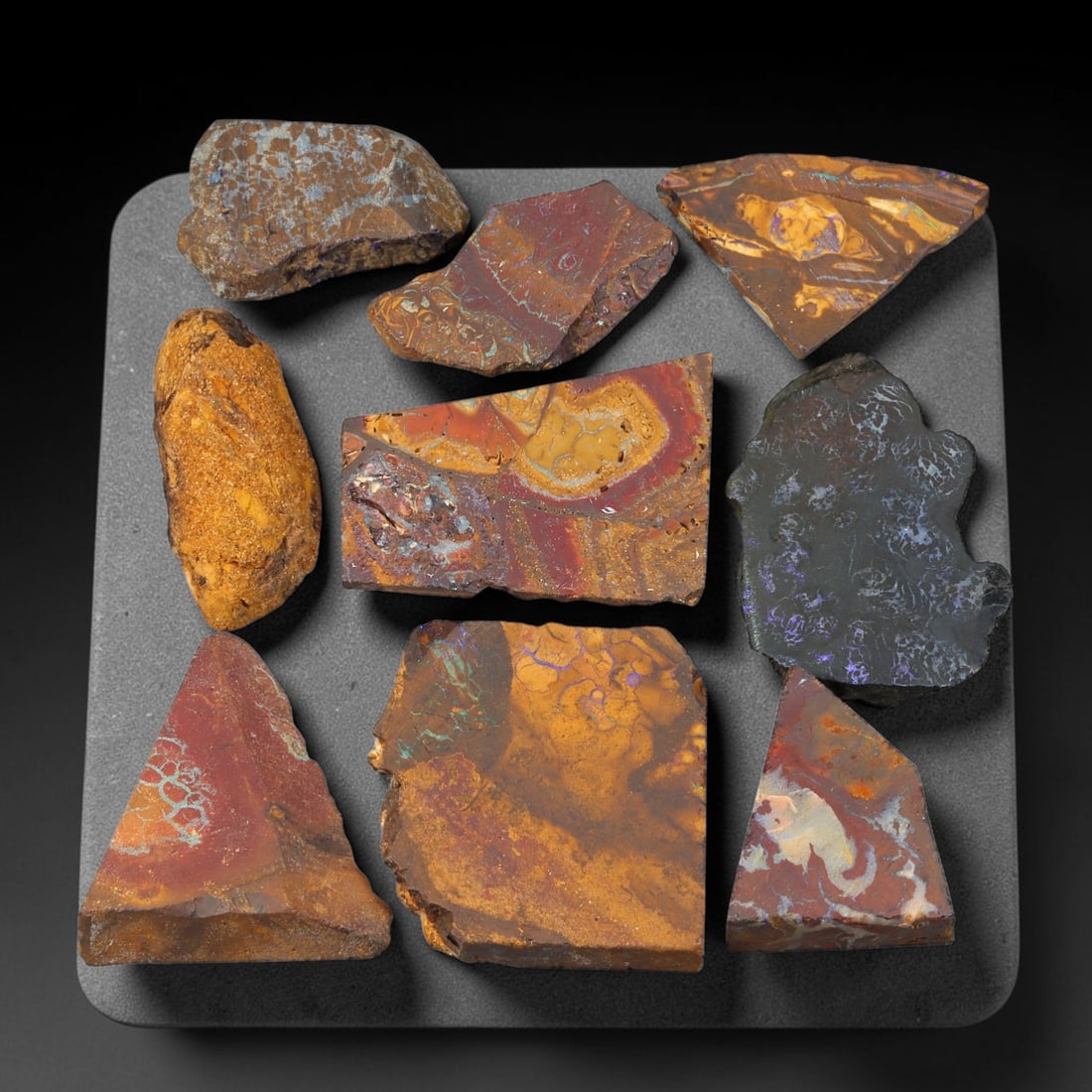 305ct Natural Australian Queensland Boulder Opal Sliced Rough Parcel Lot, 64EX (1 of 1)