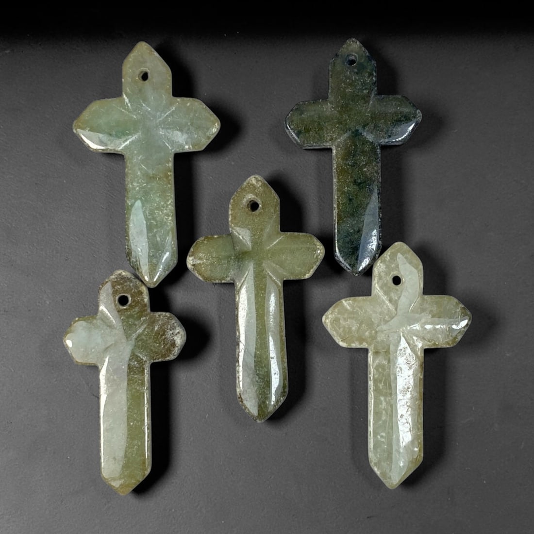 Burmese Type-A Jadeite Jade Cross Pendants Ornament Set, 20EW (1 of 1)