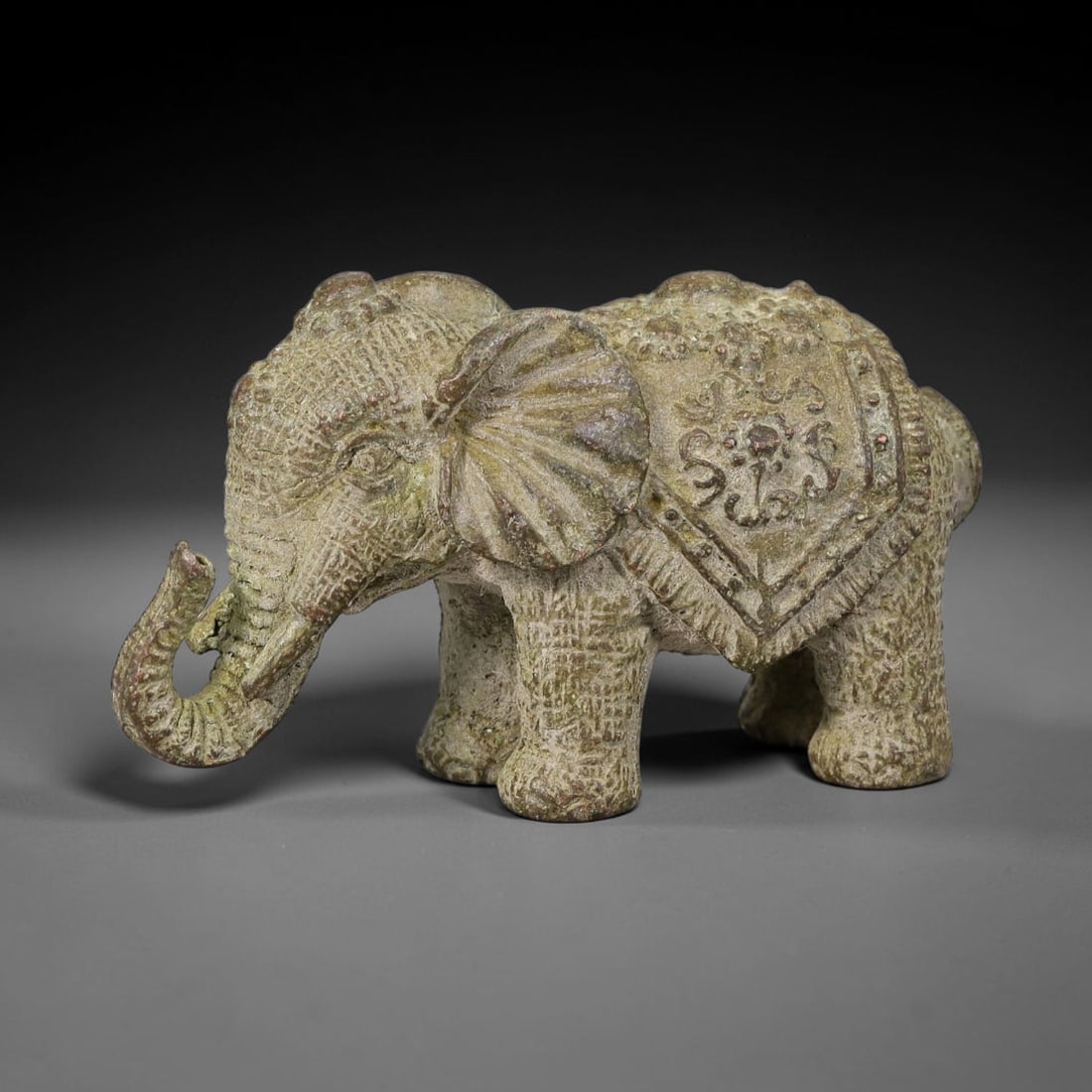 A Chinese Bronze Decorated Elephant Figurine, 44AD (1 of 3)