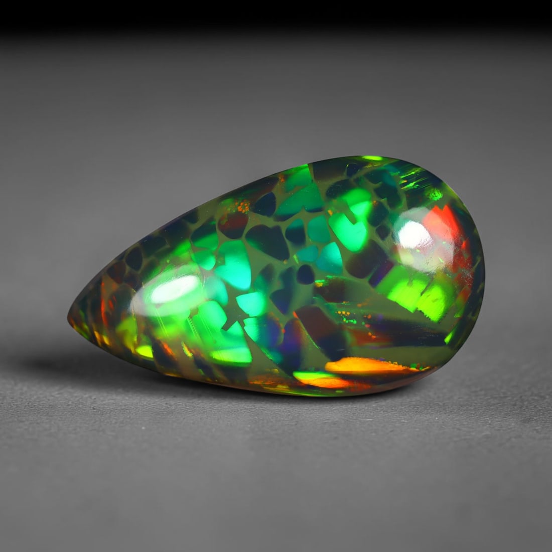 8.77Ct Natural Ethiopian Black Opal - 20.2x11.4x8.0 mm , 817C (1 of 8)
