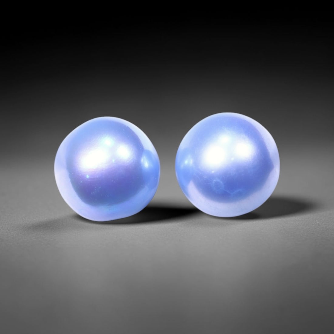 6.29cts Blue Freshwater Pearl Pair 7.5mm - No Hole Drill , 477C (1 of 2)
