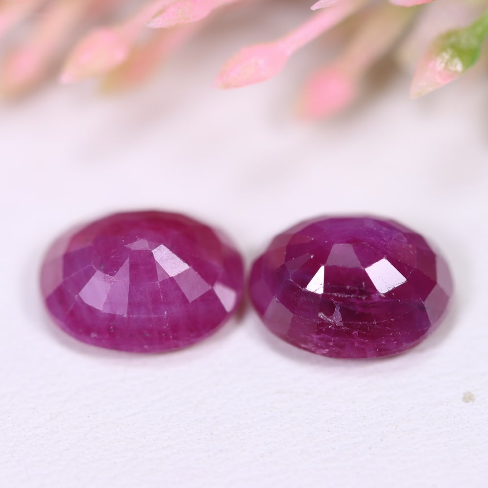 7.92Ct Red Ruby Set - Polished Faceted , 1172E - 2