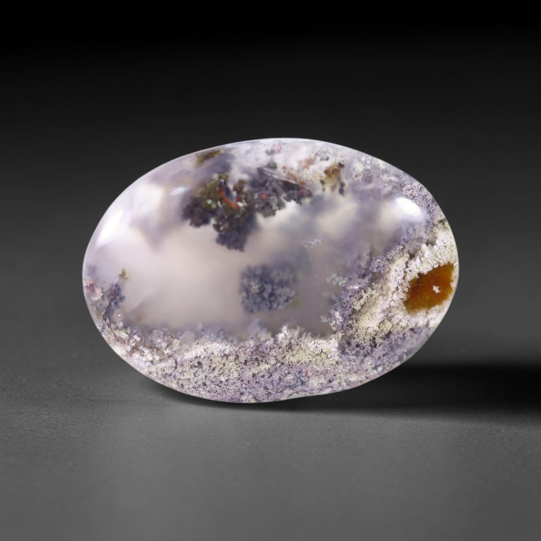 38.40Ct Moss Agate Cabochon - Polished - 35x24mm Approx , 420E: No Reserve Gems Auction Subject: Natural Agate Treatment: Natural Untreated Type: Cabochon, Polished