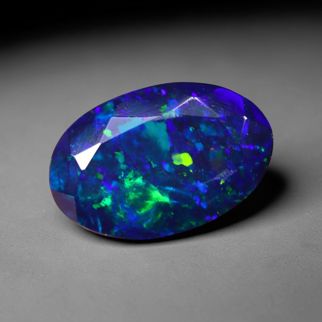 1.38 Ct Black Opal Faceted Cut Polished - Ethiopian Opal - 10x7mm , 958C: No Reserve Gems Auction Subject: Natural Ethiopian Welo Black Opal Origin: Ethiopia Treatment: Smoked