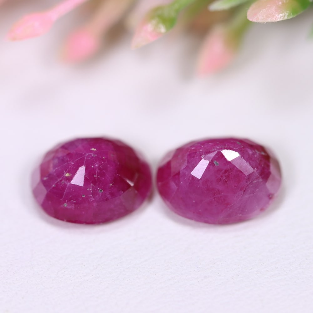 7.02Ct Red Ruby Set - Polished Faceted , 686E - 2