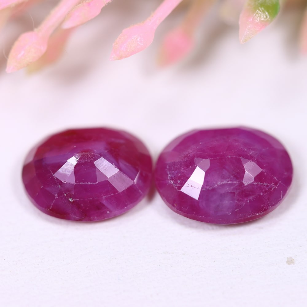 6.52Ct Red Ruby Set - Polished Faceted , 914E - 2