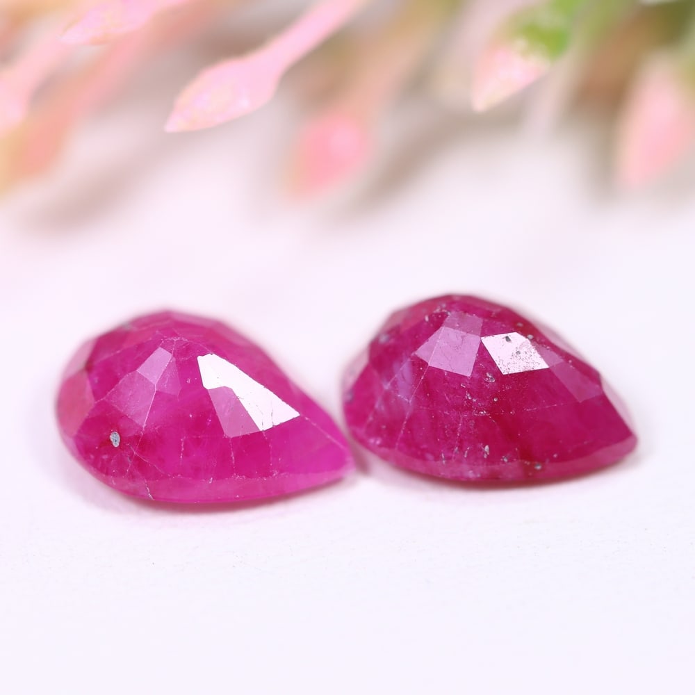 5.58Ct Red Ruby Set - Polished Faceted , 727E - 2