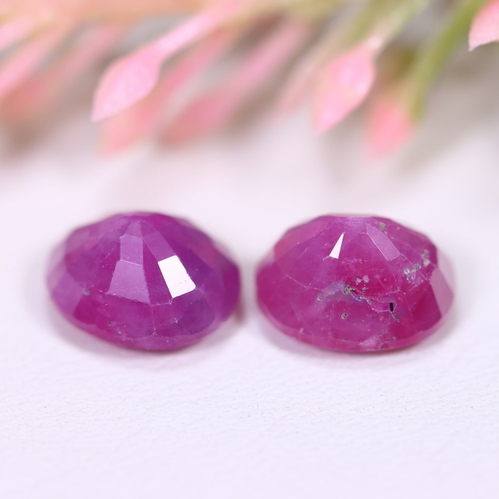 6.45Ct Red Ruby Set - Polished Faceted , 830E - 2