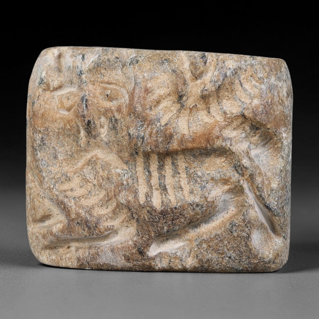 Ancient Elamite Civilization Double-Convex Intaglio Stone Seal Bead (3200-539 BCE), 92AJ (1 of 2)
