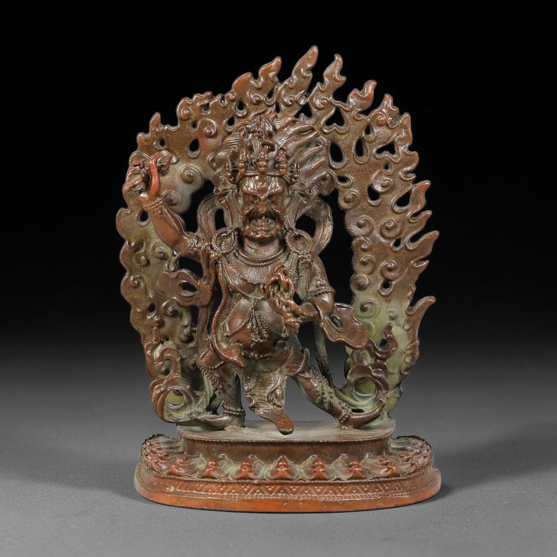 A Chinese-Tibetan Bronze Mahakala Protector Deity Figure, 15AJ (1 of 3)