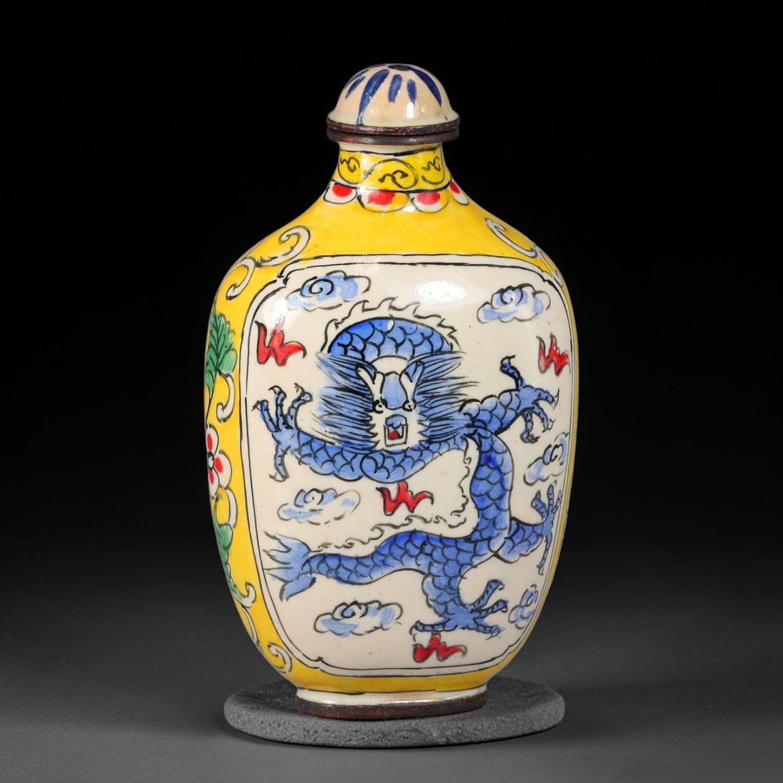 A Chinese Bronze Enamel Dragon Snuff Bottle, 1AX (1 of 3)
