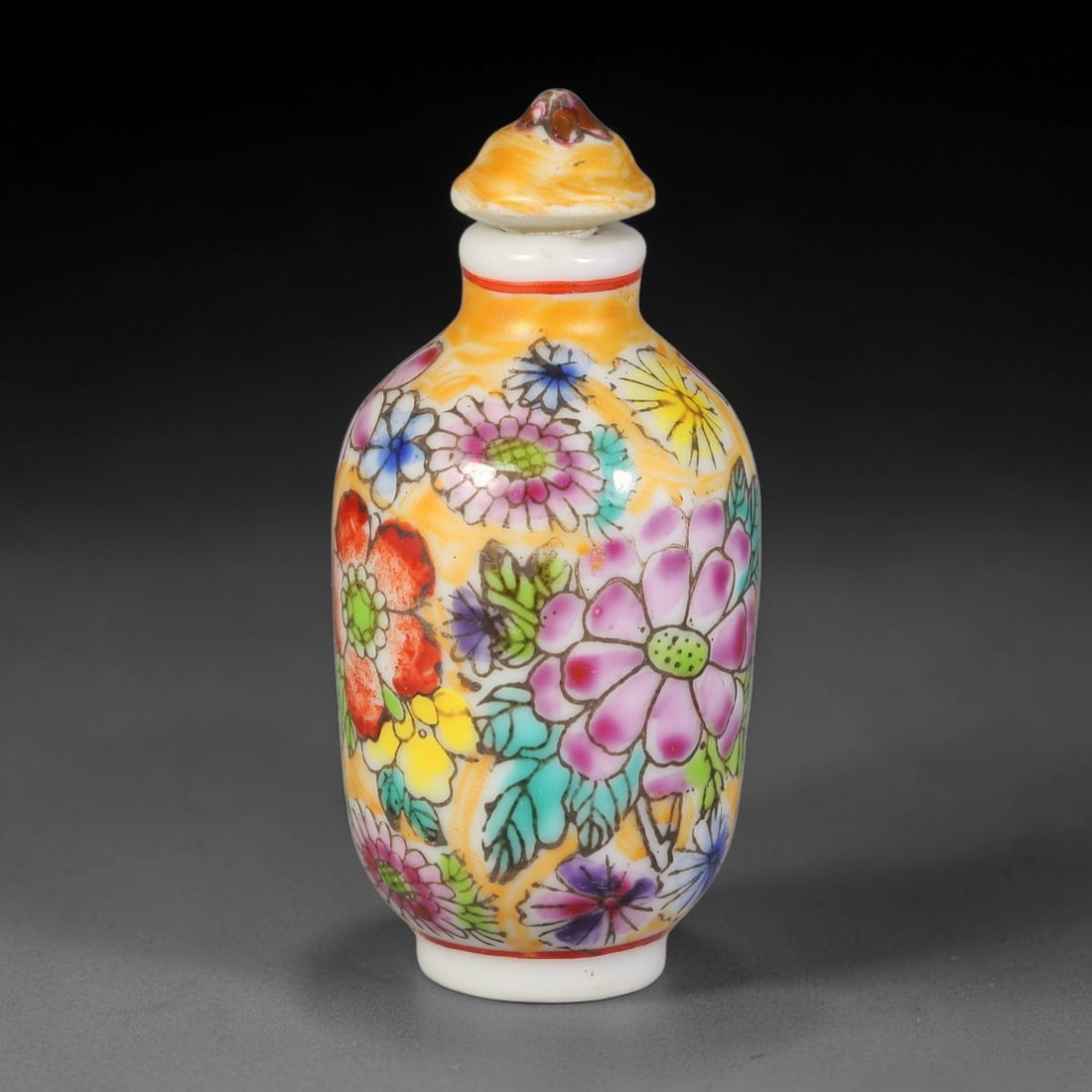 A Chinese Porcelain Millefleur Enamel Snuff Bottle, 96AL (1 of 3)