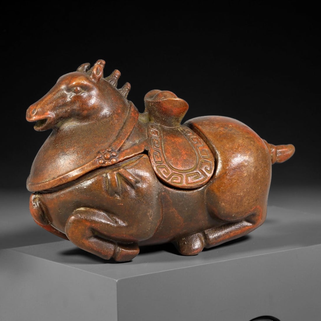 A Chinese Bronze Recumbent Horse Censer, 54AX (1 of 3)