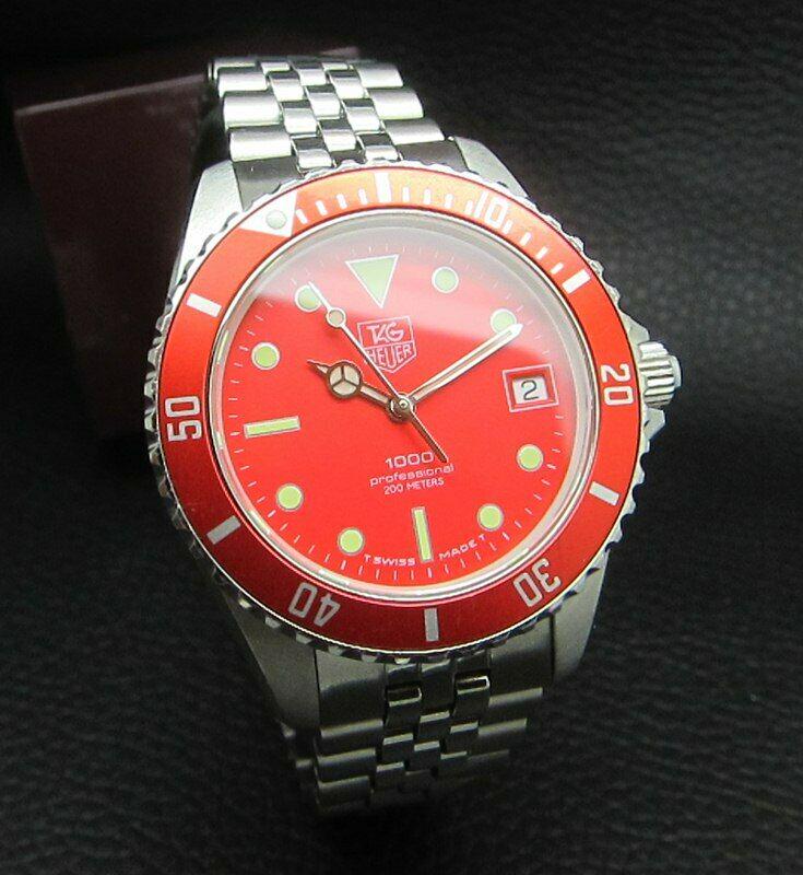 TAG HEUER 1000 Professional 200M RED DIVER MENS WATCH: Condition : Good Condition - Few age related marks commensurate with age Brand : Tag Heuer Series : Professional 1000 Movement : Tag Heuer Quartz Swiss Movement Case Material : Stainless Steel Diamete
