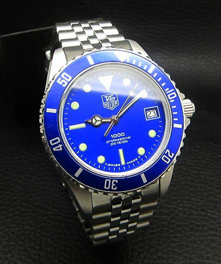 TAG HEUER 1000 Professional 200M BLUE DIVER MENS WATCH: Condition : Good Condition - Few age related marks commensurate with age Brand : Tag Heuer Series : Professional 1000 Movement : Tag Heuer Quartz Swiss Movement Case Material : Stainless Steel Diamete