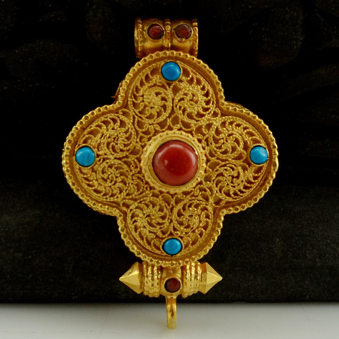 Tibetan Ritual Sacred Silver Ghau Gau Pendant Prayer (1 of 5)