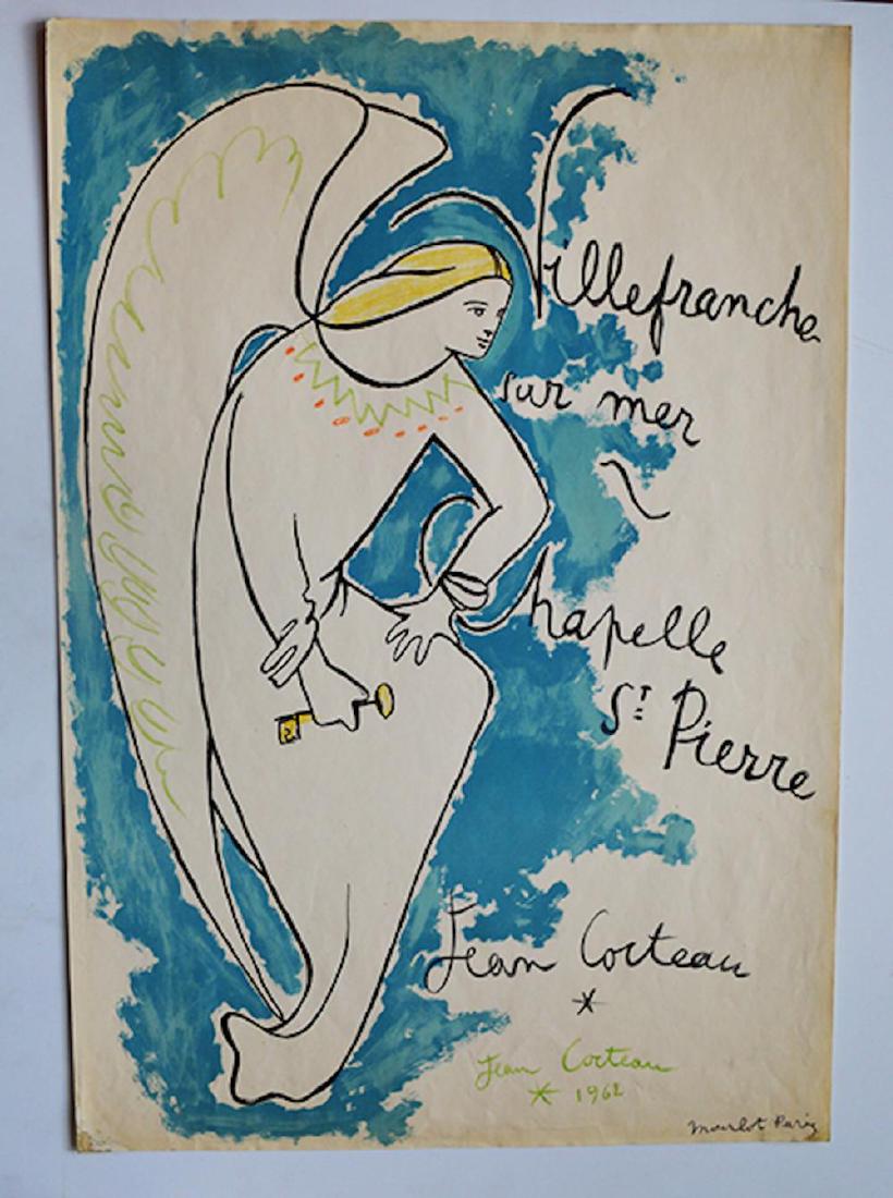 JEAN COCTEAU "VILLEFRANCHE SUR MER": JEAN COCTEAU "VILLEFRANCHE SUR MER". SIGNED IN THE PLATE 1962. PUBLISHED MOURLOT, PARIS. MEASURES AT 20 1/2 X 29 1/2