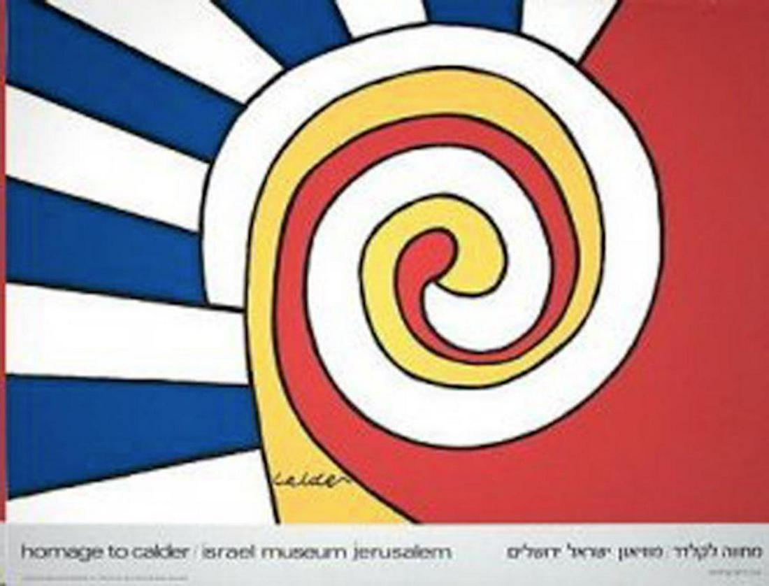 ALEXANDER CALDER - HOMAGE TO CALDER JERUSALEM: ALEXANDER CALDER, COLOR LITHO, POSTER, SIZE 28 X 33 INCHES "HOMAGE TO CALDER ISRAEL MUSEUM JERUSALEM"