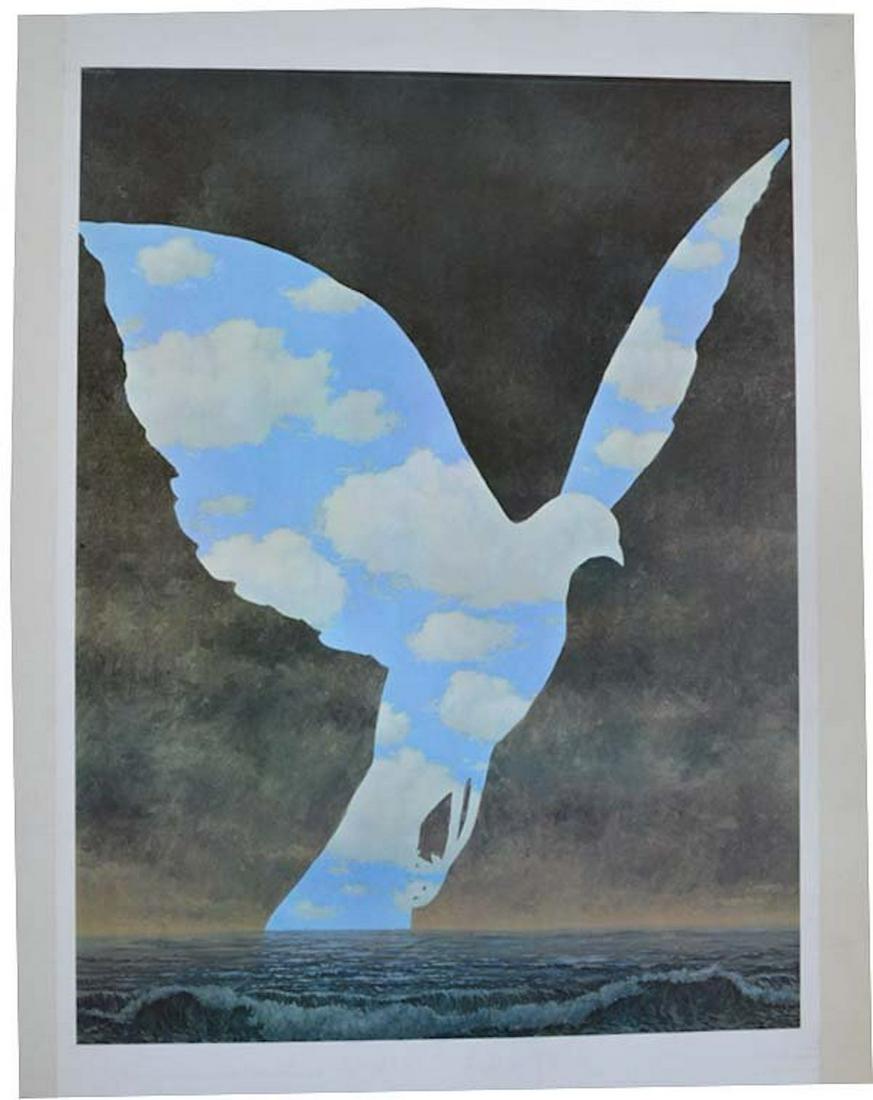 RENE MAGRITTE "L'ENTREE EN" POSTER: RENE MAGRITTE "L'ENTREE EN" POSTER. MEASURES AT 27 X 19.75