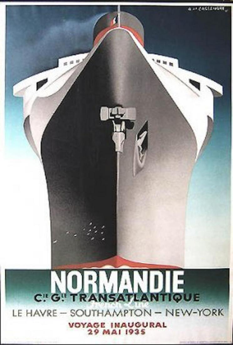 CASSANDRE NORMANDIE 1st Repro Lithgraph 1979: CASSANDRE NORMANDIE This normandie whichrn This is the first edition[1979]!!! CASSANDRE T H E " N O R M A N D I E" [ 1st litho repro poster 1979]. THE MOST BEAUTIFUL CRUISE SHIP POSTER EVER MADE BY AN