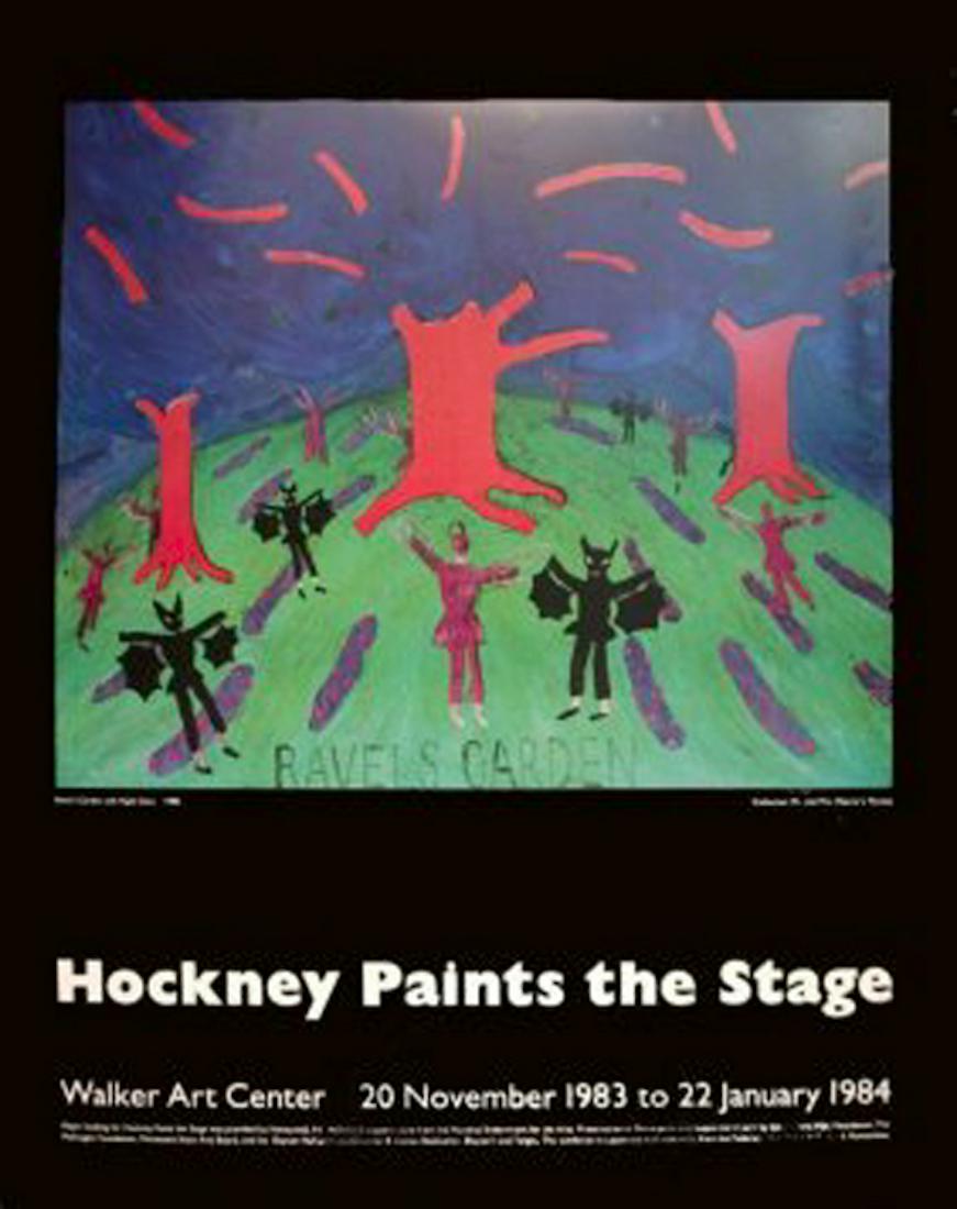 David Hockney - "Ravel's Garden with Night Glow": David Hockney - "Ravel's Garden with Night Glow" ,Offset Lithograph 1983 34 x 27 inches.Original poster from"Paint The Stage" series published by the Walker Art Center in 1983