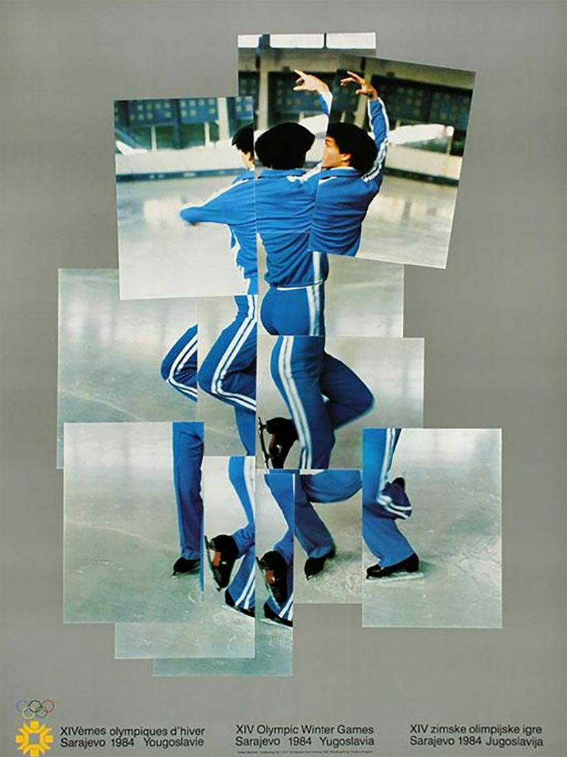 David Hockney - "1984 Sarajevo Winter Olympics Poster": David Hockney - "1984 Sarajevo Winter Olympics Poster". "This was an official poster for the Winter Olympics in Sarajevo, 1984. There's so much dynamism and excitement in this image - David Hockney's 