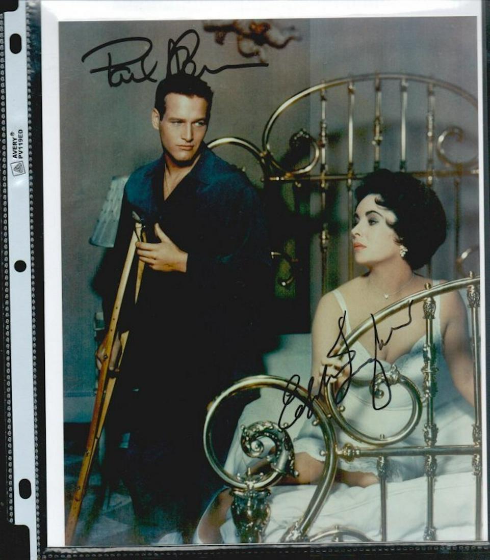ELIZABETH TAYLOR & PAUL NEWMAN SIGNED 8 X 10: ELIZABETH TAYLOR & PAUL NEWMAN SIGNED 8 X 10 PHOTOGRAPH. THE AUTHENTICITY OF THIS ITEM IS GUARANTEED BY PRESTIGE COLLECTIBLES